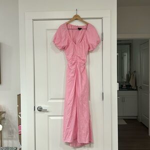 Sanctuary pink linen cutout maxi dress